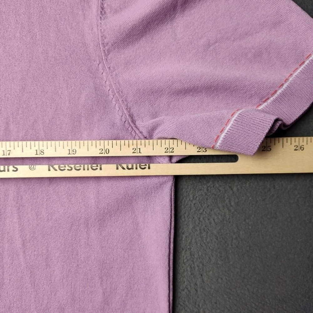 Paul Jones Shirt Mens XL Purple Knit Button Front Ribbed Contrast Piping Work Sc - Picture 9 of 9